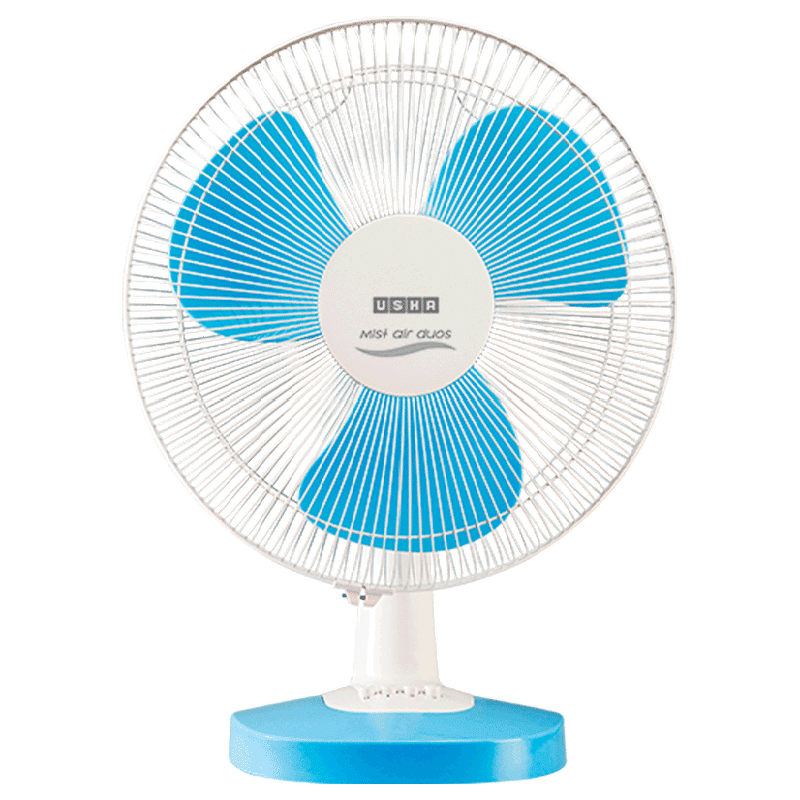 Buy USHA Mist Air Duos 400mm 3 Blade Copper Motor Table Fan (Easy Tilt
